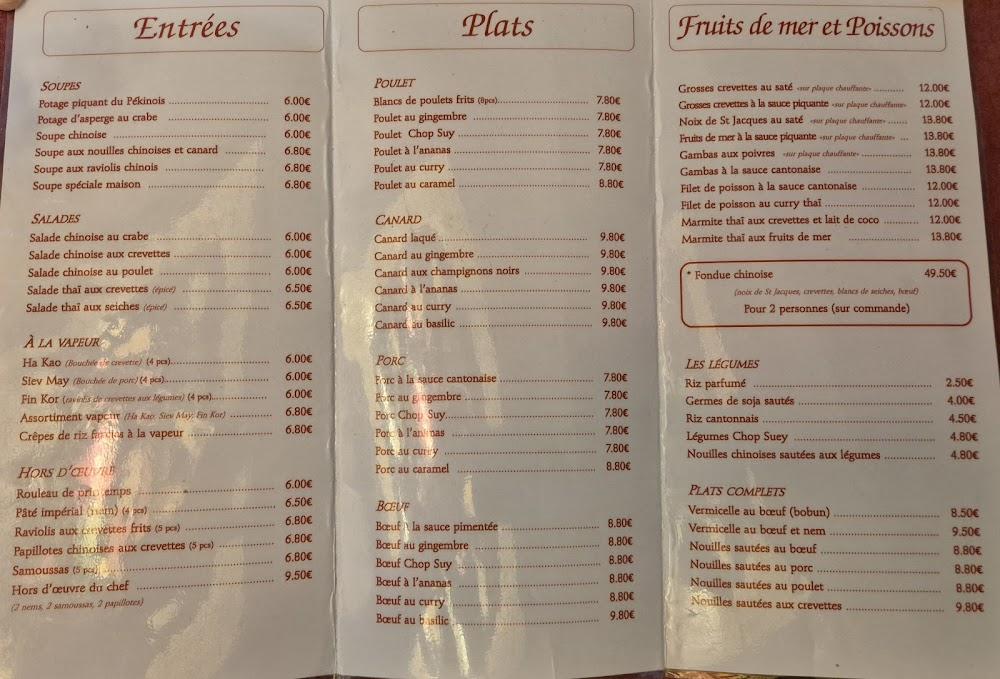 Restaurant le Pekin - Menu Image 2